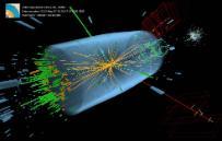 Suceso candidato a la desintegración de un bosón de Higgs en dos muones y dos electrones registrado por el experimento CMS en 2012