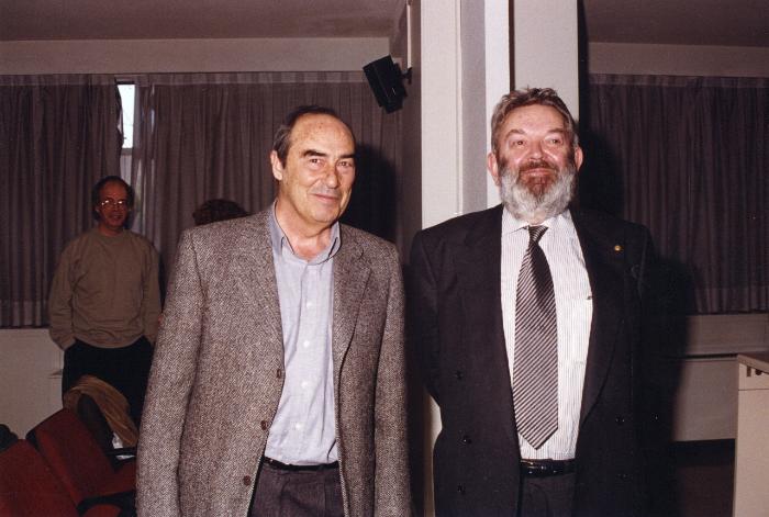 Prof. Ynduráin with Prof. Veltman