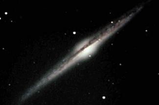 Black and white image taken from the telescope in which we observe this spiral-type galaxy