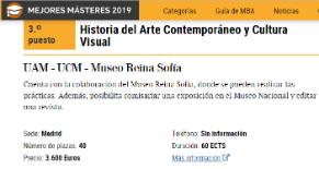 El master Historia del Arte Contemporaneo y cultura Visual sube 