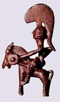 Figurilla en bronce de guerrero ibérico