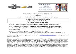 Cartel del Seminario: Migración y Salud Perinatal. Sol Juárez
