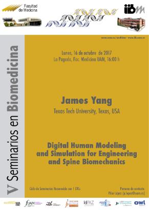 Cartel del Seminario: Digital Human Modeling and Simulation for Engineering and Spine Biomechanics