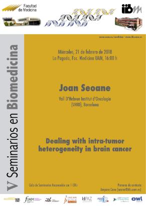 Cartel del Seminario: Dealing with intra-tumor heterogeneity in brain cancer