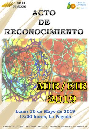 Cartel del Acto de Reconocimiento MIR-EIR 2019