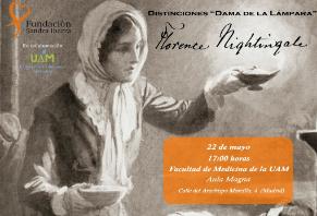 Cartel de la ceremonía de entrega de la primera edición de los premios «Dama de la lampara. Florence Nightingale»