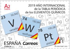 Sello Oficial Correos 2019: Elementos Químicos descubiertos por españoles
