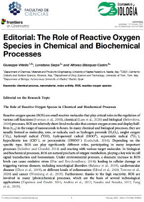 The Role of Reactive Oxygen Species in Chemical and Biochemical Processes