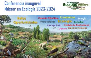 Cartel de la conferencia inaugural del Máster en Ecología 2023-25.