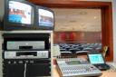 View of the lecture hall as seen from the audiovisual room