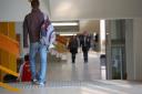 To the right and left of the main hallways are modules with classrooms and professors¿ offices