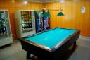 There are many common rooms for work and leisure, like this billiard room