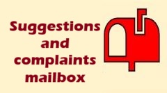 Suggestions and complaints mailbox. Open a new window.