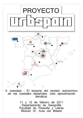 Foto a color del cartel de la II Jornadas URBSPAIN