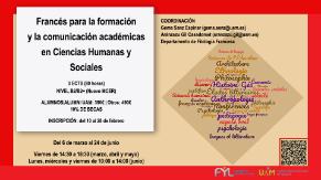 Cartel curso Francés para la formación y la comunicación académicas en Ciencias Humanas y Sociales