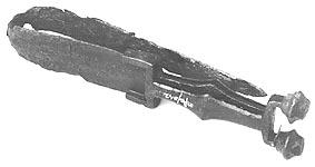 Espada de tipo aquitano (Quesada I, ‘Arcachón’ de Cabré), de la que se conocen unos pocos ejemplares, probablemente del s. IV a.C. en la Meseta Oriental