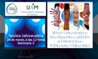 Cartel del seminario Máster en Investigaciín y Cuidados de Enfermería en Poblaciones Vulnerables
