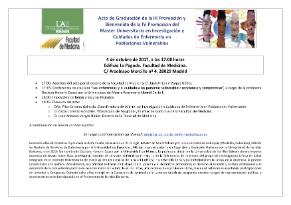 Cartel del acto de graduación de la III Promoción del Máster Universitario en Investigación y Cuidados de Enfermería en Poblaciones Vulnerables