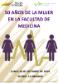 Cartel del encuentro: «50 años de la mujer en la Facultad de Medicina»