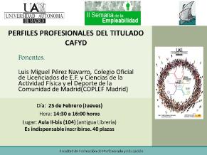 Perfiles profesionales del titulado CAFyD