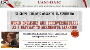 SEMINARIO WORLD ENGLISHES AND SUPERVERNACULARS AS A GATEWAY TO MEANINGFUL LEARNING