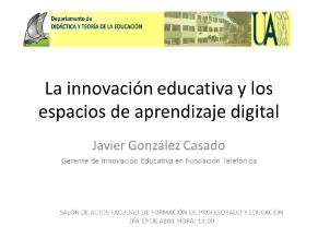La innovación educativa y los espacios de aprendizaje digital