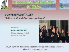 CONFERENCIA/TALLER “Música Vocal Contemporánea”