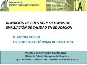 RENDICIÓN DE CUENTAS Y SISTEMAS DE EVALUACIÓN DE CALIDAD EN EDUCACIÓN