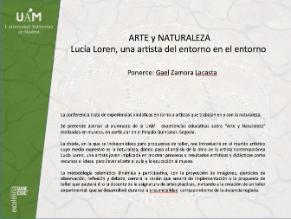 Arte y naturaleza. Lucía Loren, una artista del entorno en el entorno.