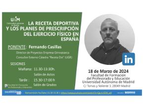La Receta Deportiva y los Planes de Prescripción de la Actividad Física en España