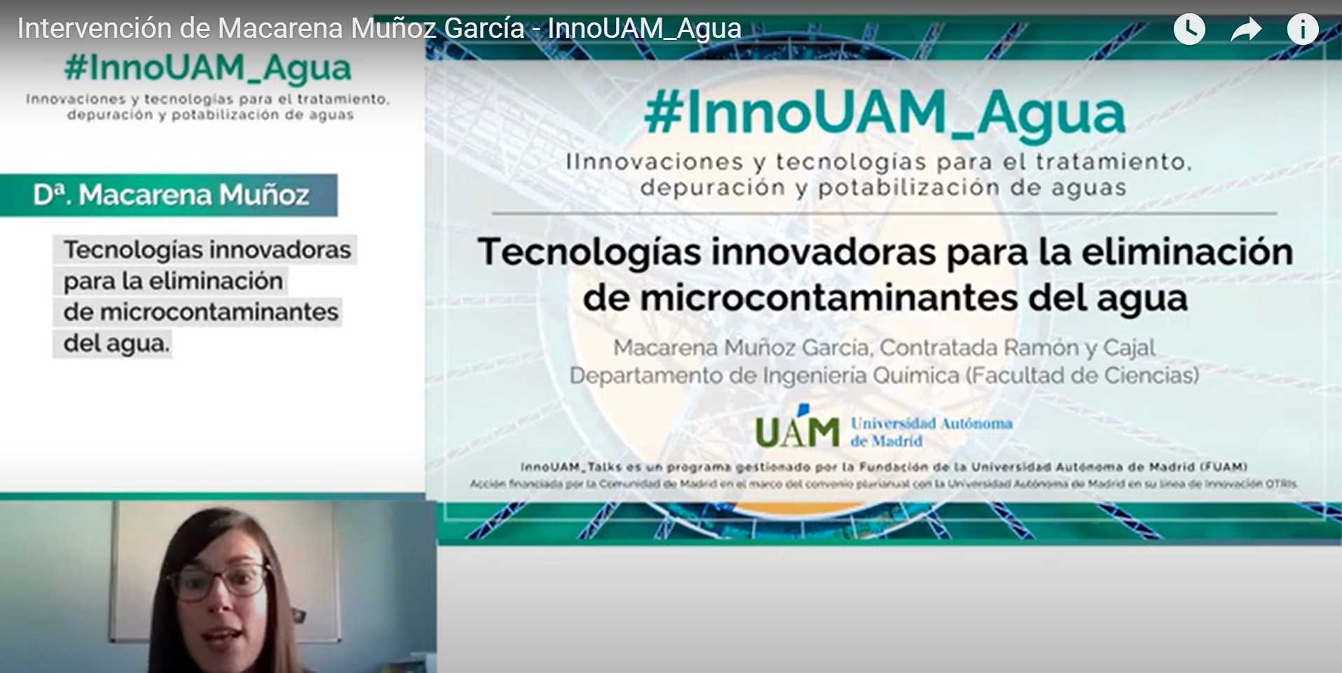 video de youtube de entrega de premio a Macarena Muñoz