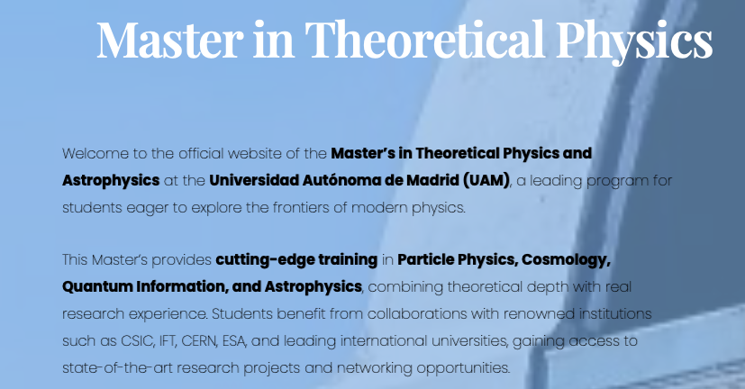Máster en Física Teórica de la UAM