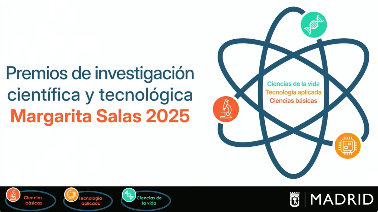 Imagen entrega del 2º premio en Tecnología Aplicada en los Premios Margarita Salas 2025 a Elisa Hernández