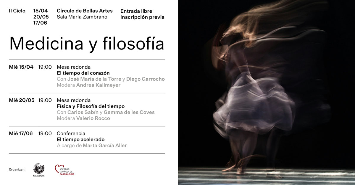 Cartel de anuncio del ciclo Medicina y Filosofía en el Círculo de Bellas Artes