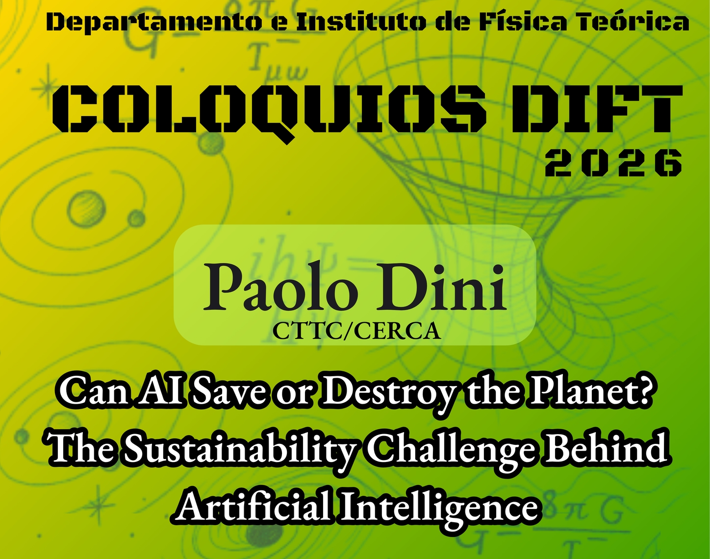 Cartel del coloquio de Paolo Dini