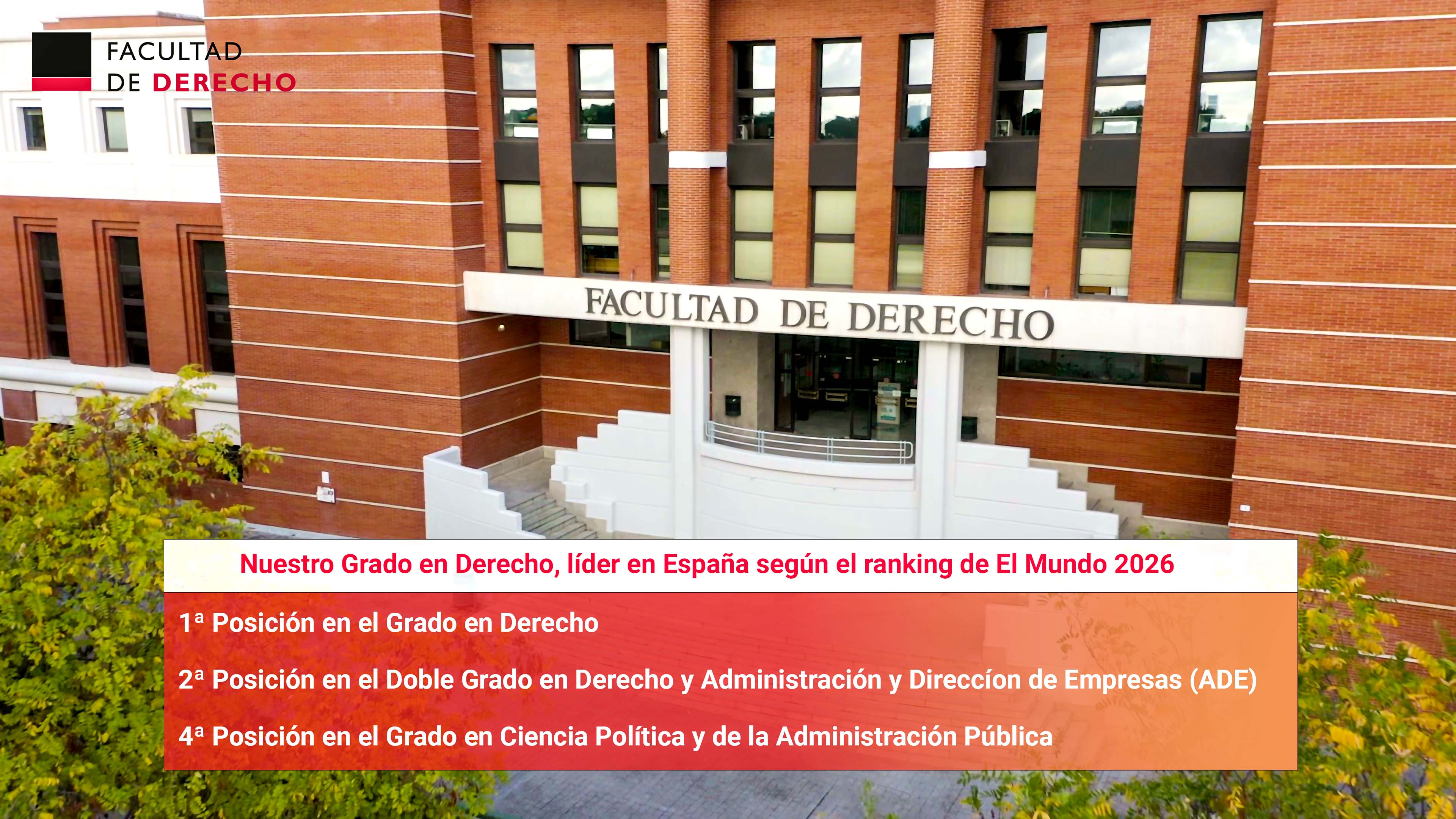 Nuestro Grado en Derecho, líder en España según el ranking de El Mundo 2026