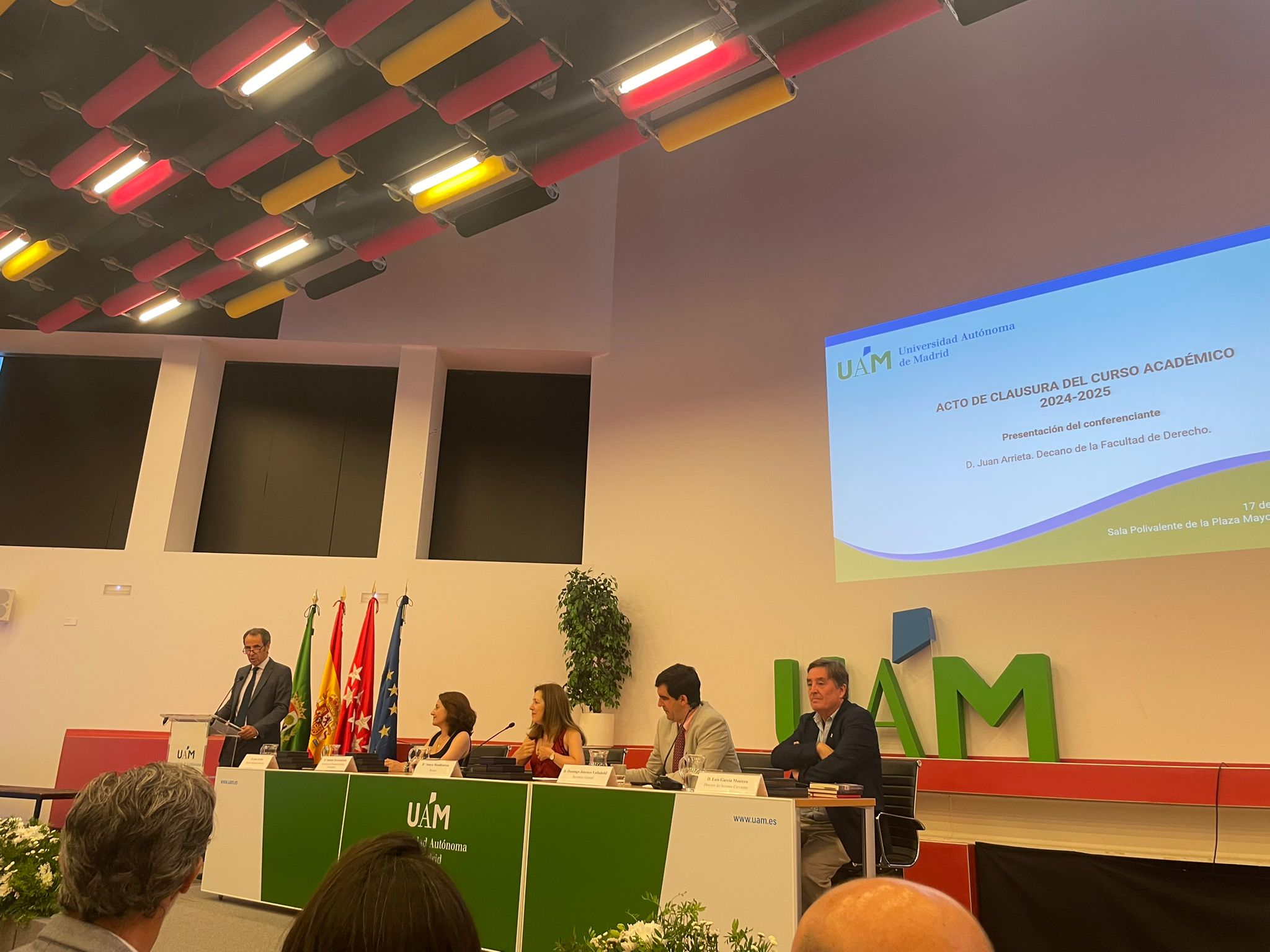 Imagen acto de clausura del curso académico 2024-2025 de la UAM