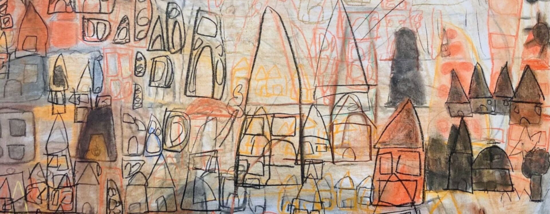 Dibujo infantil casas