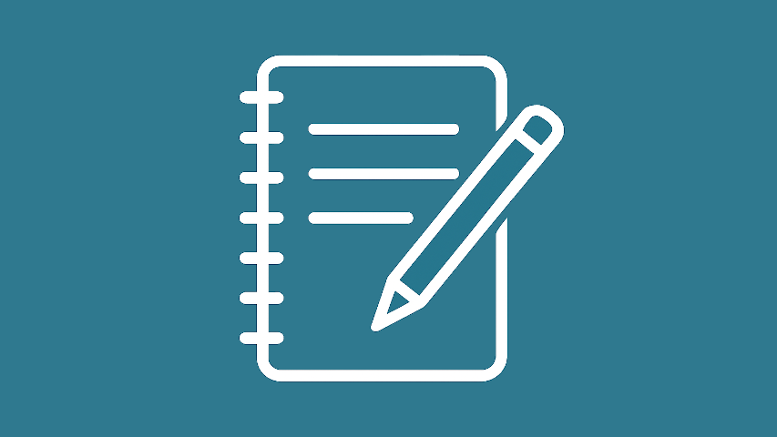 Dibujo de un lápiz sobre una hoja con una lista