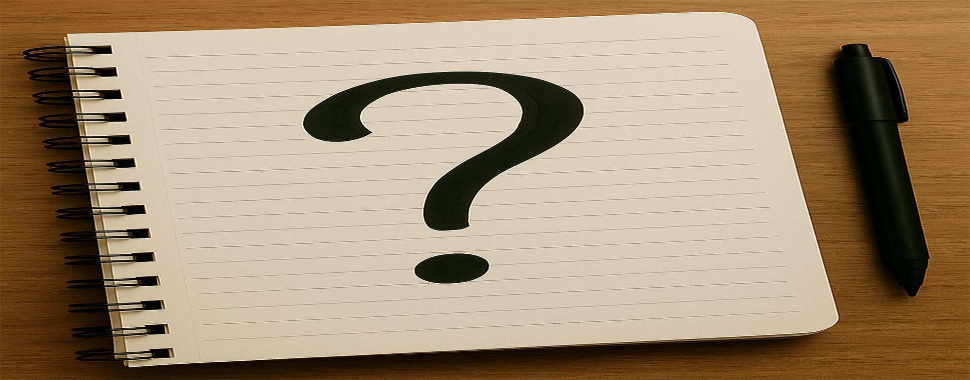 Cuaderno con signo de interrogación