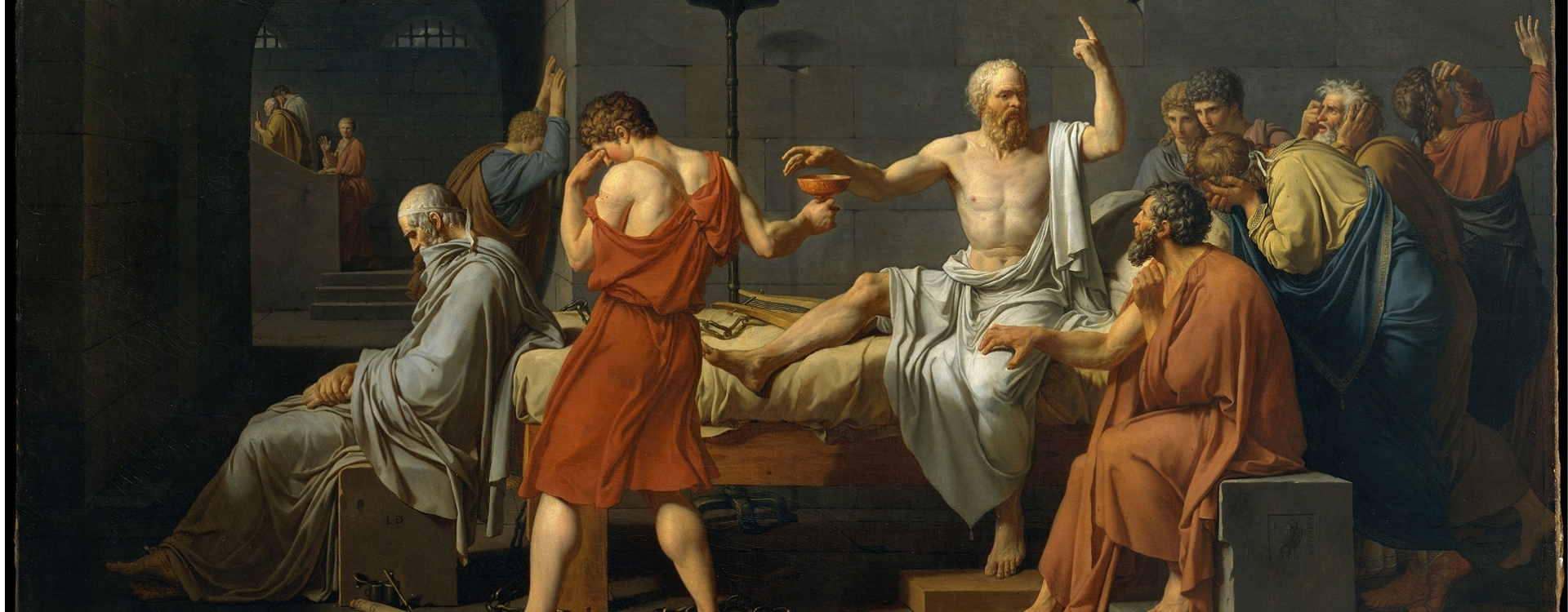 Cuadro La muerte de Sócrates, pintura de 1787 de Jacques Louis David