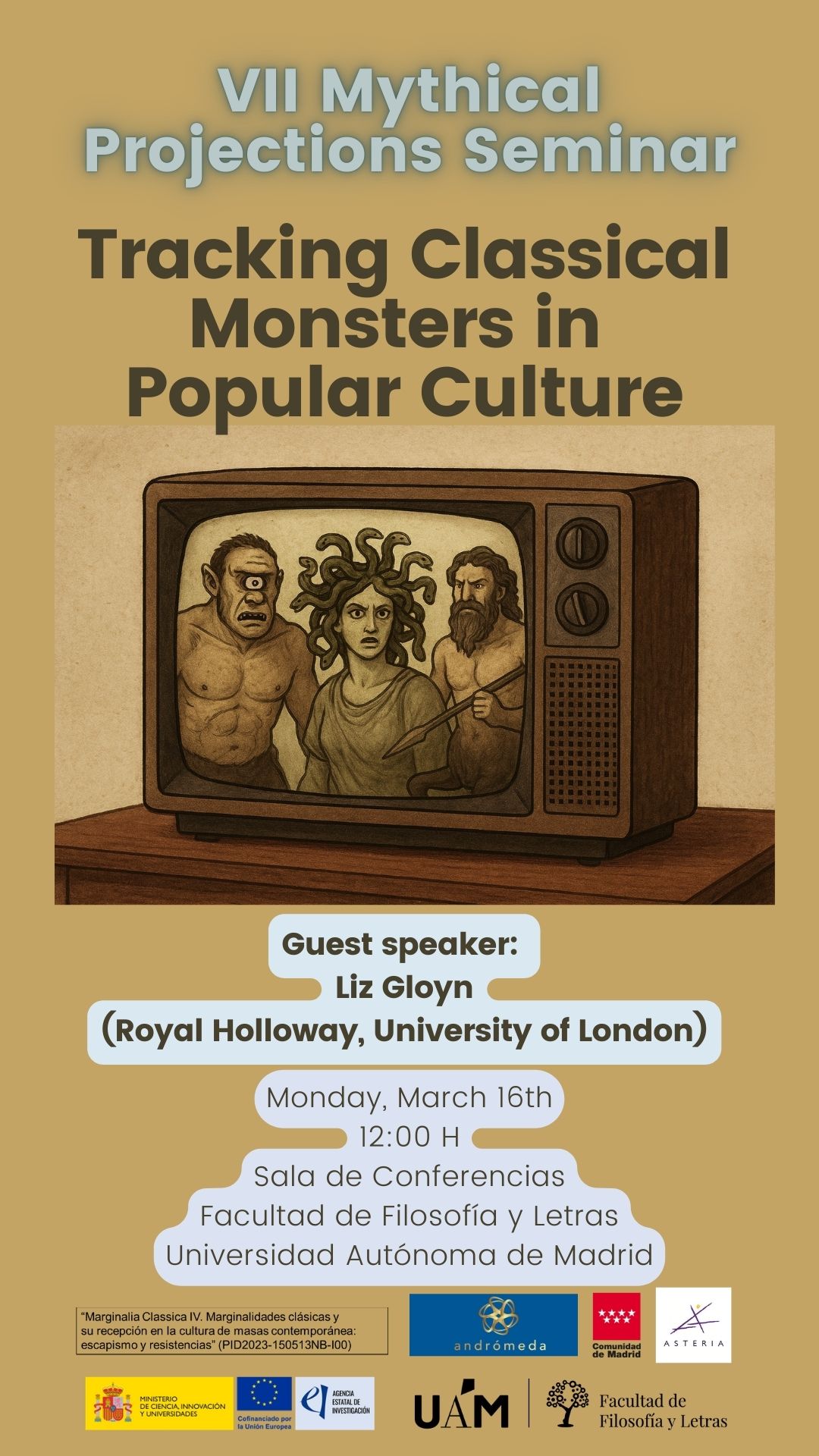 Cartel con imagen de VII Seminario “Mythical Projections”