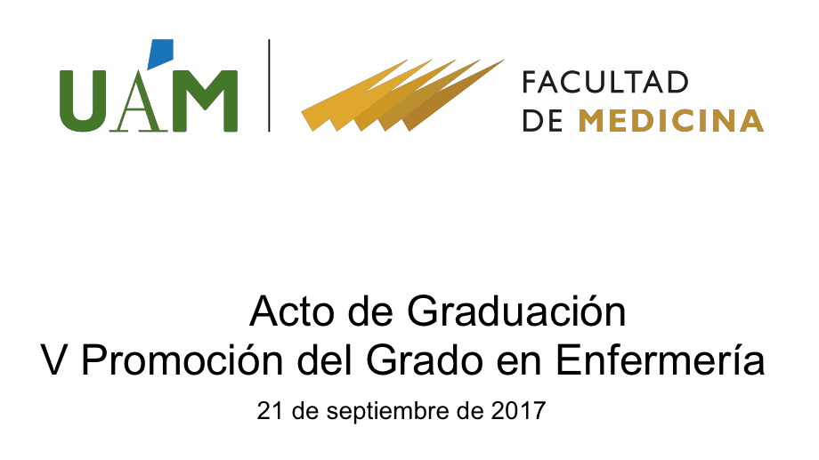 Cartel del Acto de Graduación de la V Promoción del Grado en Enfermería.