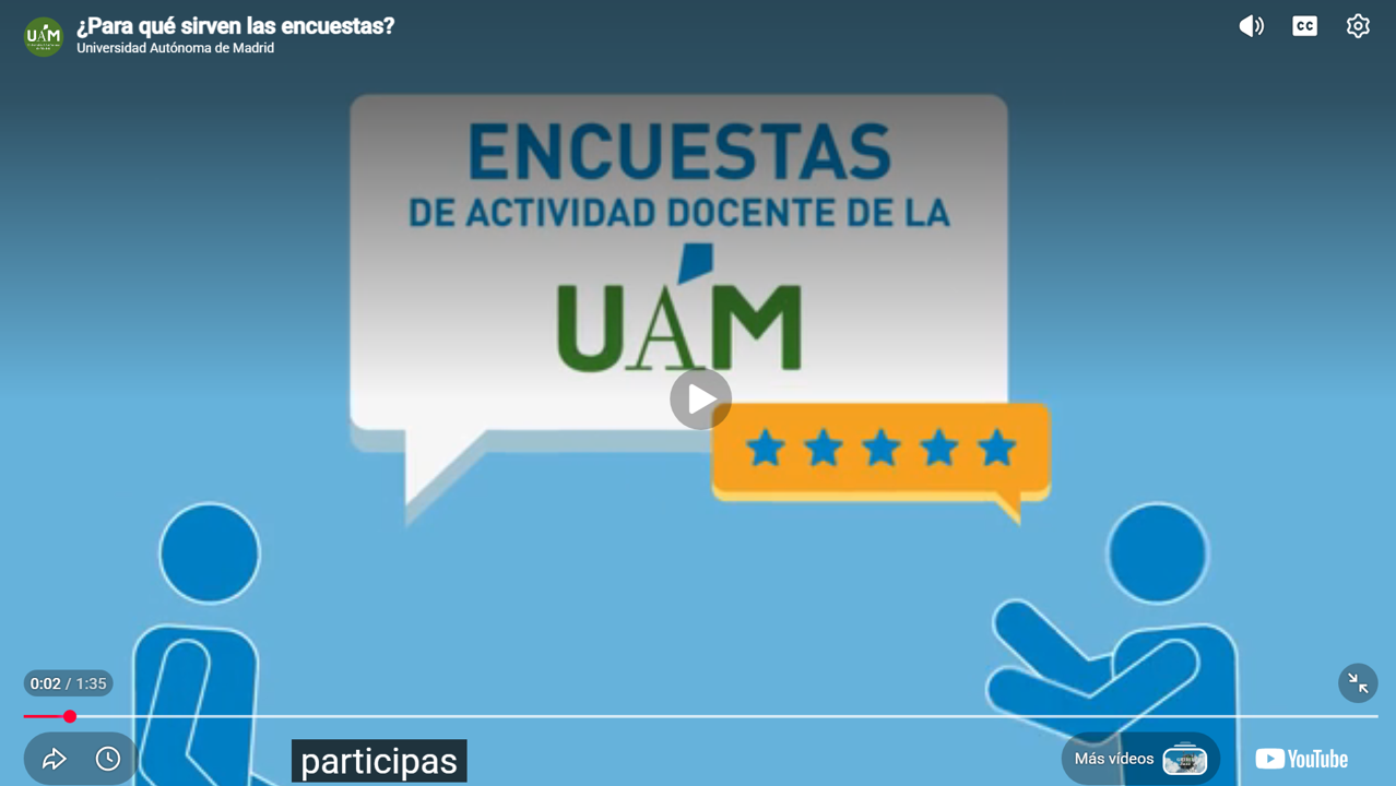 Video que expica para qué sirven las encuestas de actividad docente