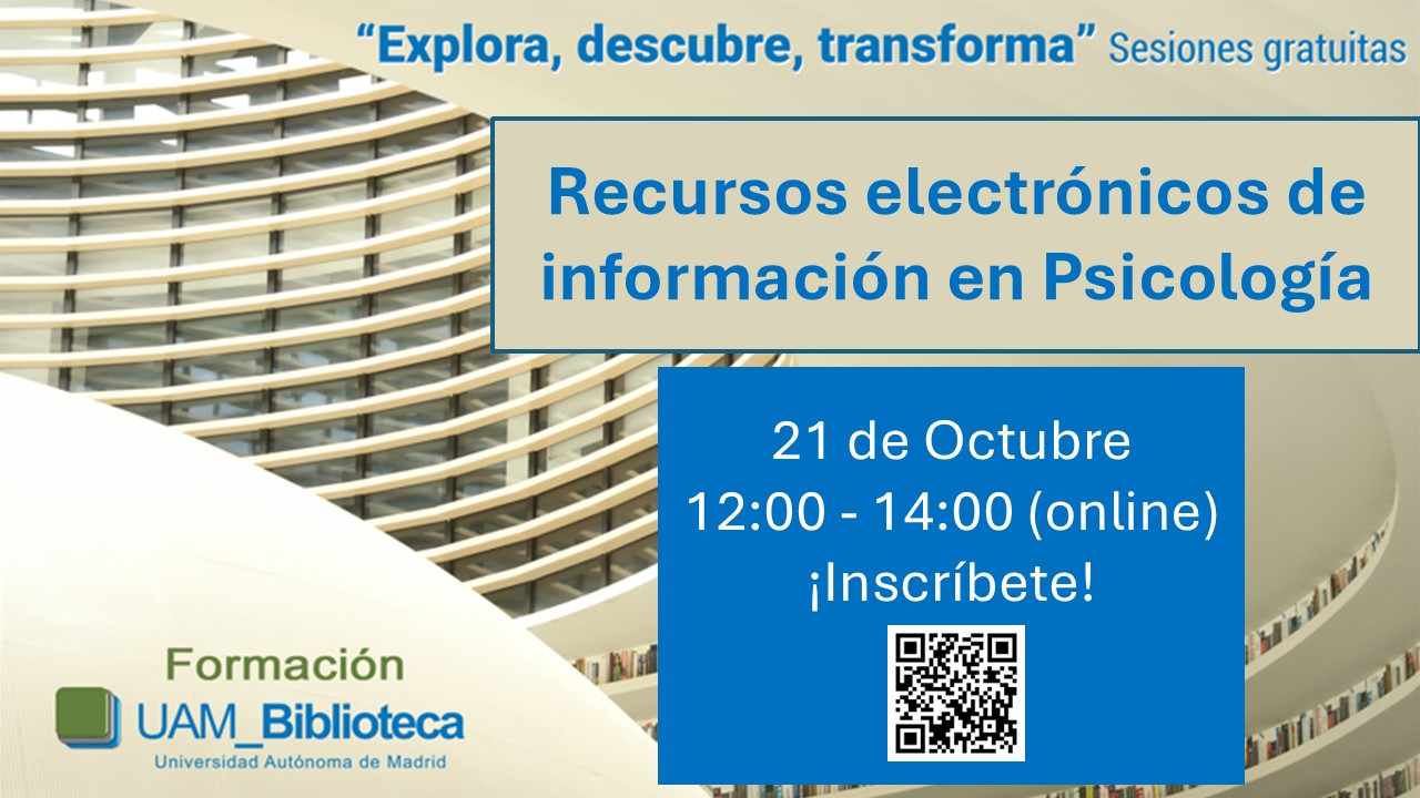 Imagen para la difusión de la sesión formativa sobre recursos-e en psicología
