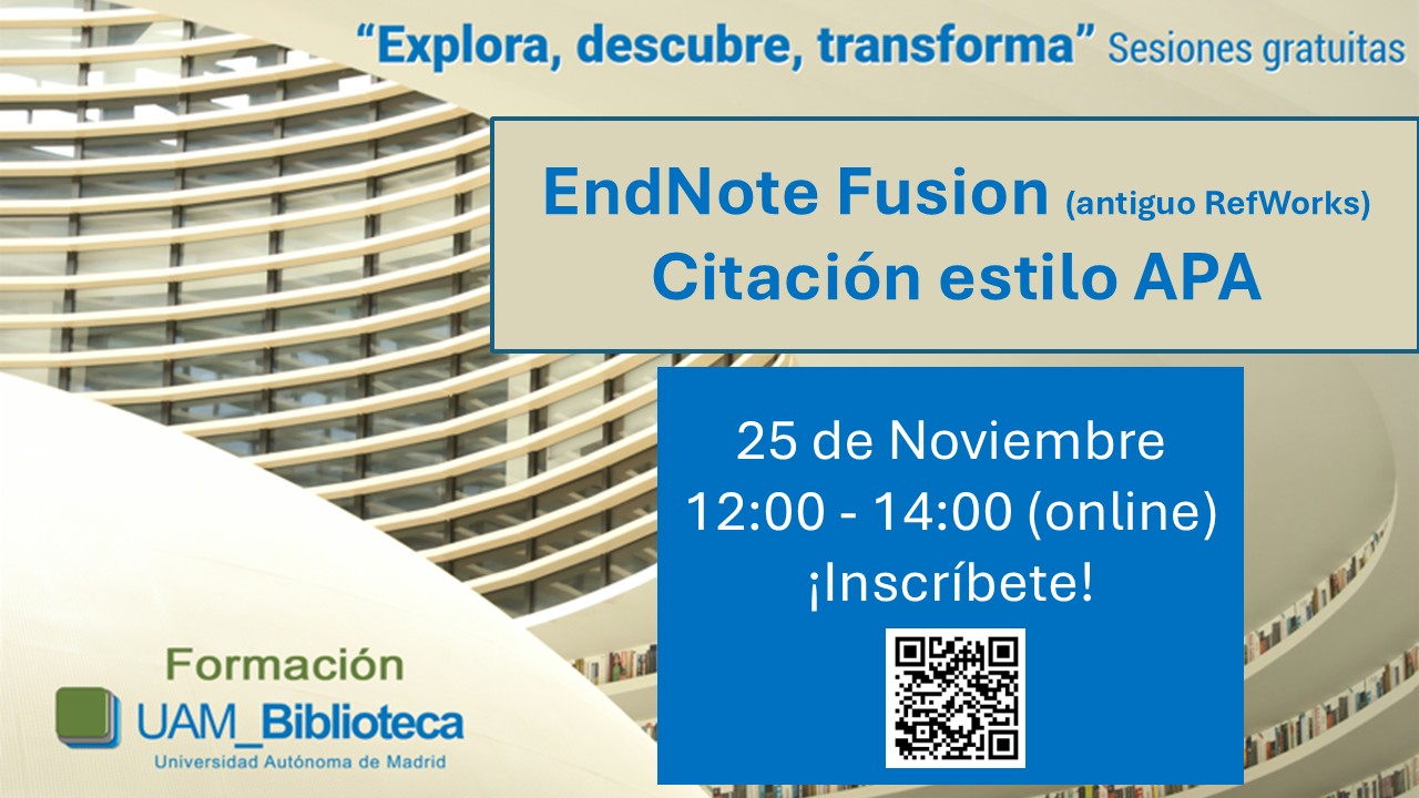Imagen para la difusión de la sesión formativa sobre EndNote Fusion