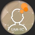 Silueta de un busto pensando logo UAM-IIC