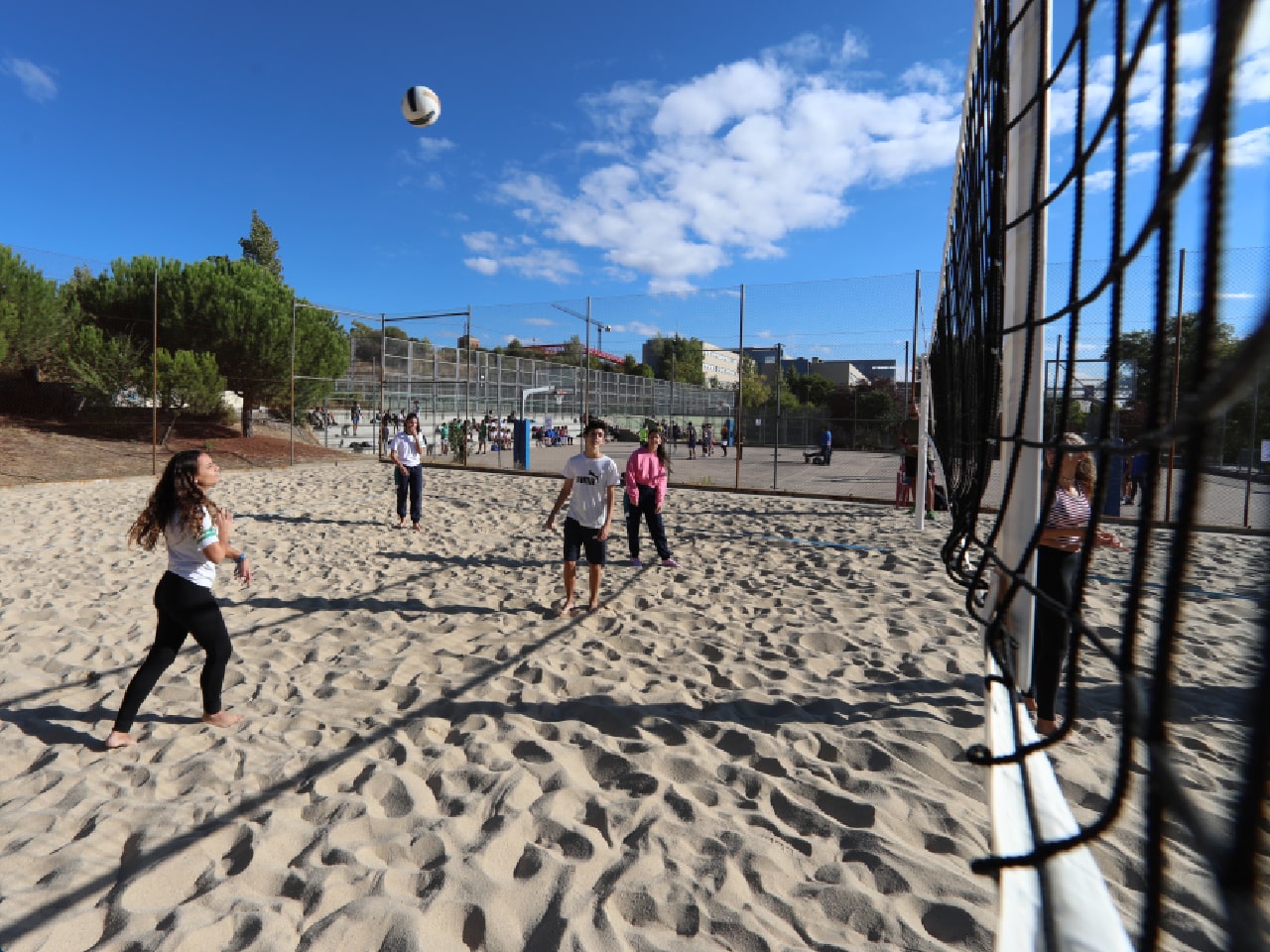 personas jugando a voley playa