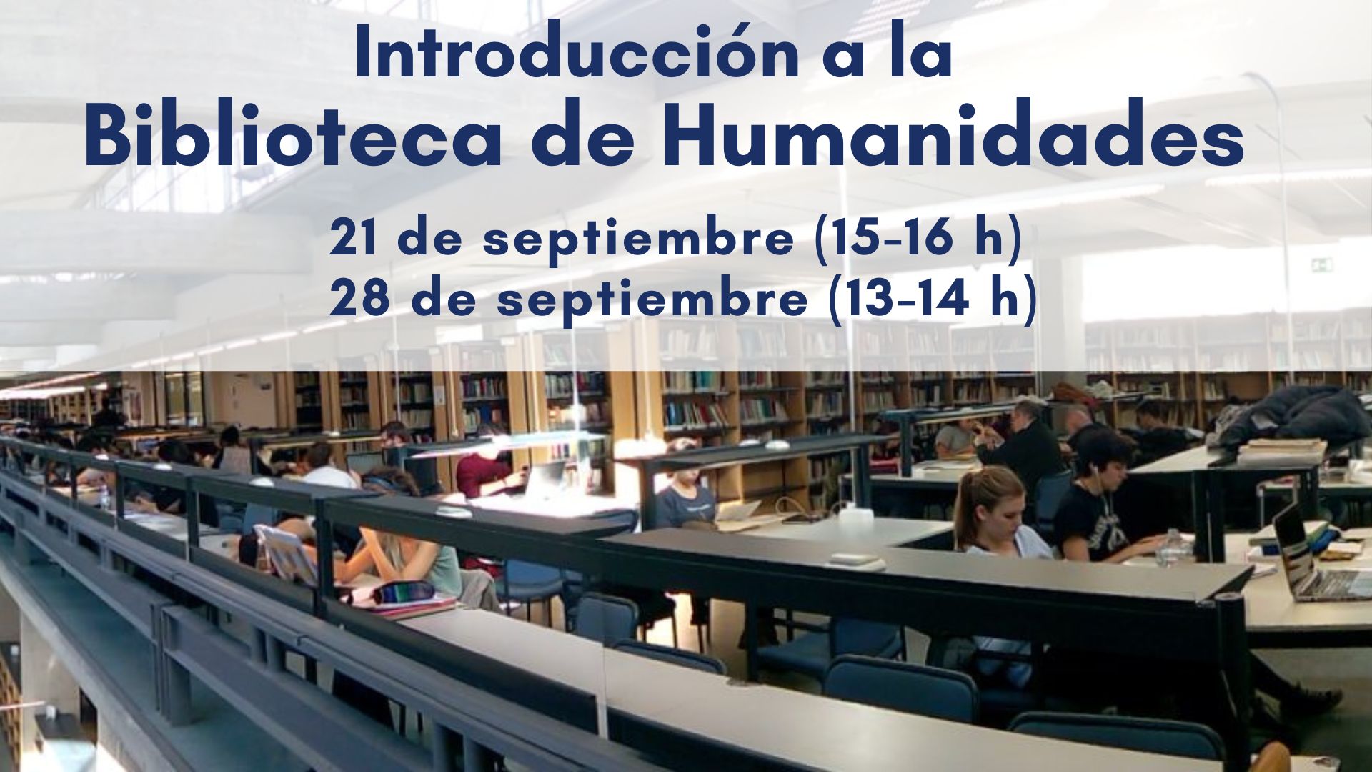 Imagen con el cartel del curso Introducción la Biblioteca de Humanidades