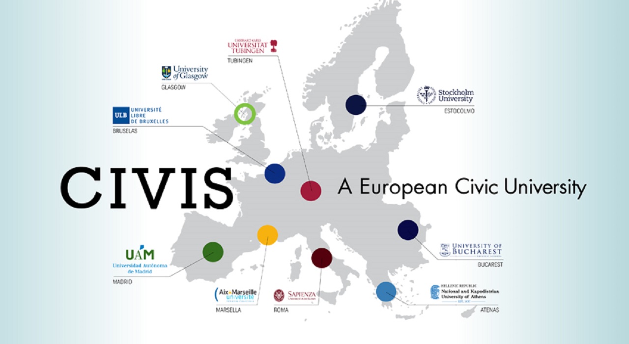 Imagen que muestra un mapa de Europa en el que aparecen señaladas las ubicaciones de las universidades de la alianza Civis